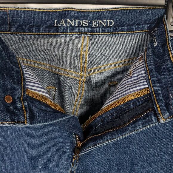 Land's End Women's 12 High Rise Straight Blue Jeans - Picture 8 of 11